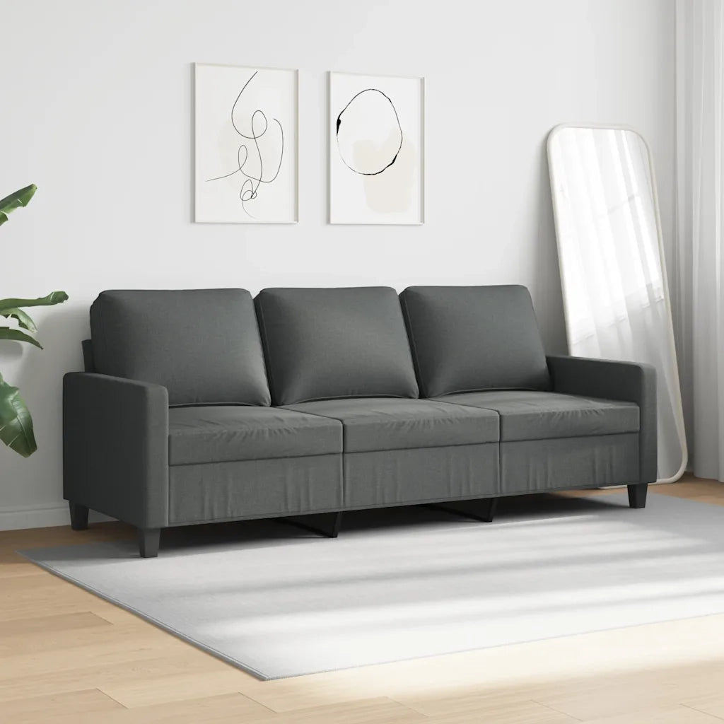 Divano a 3 Posti Grigio Chiaro 180 cm in Tessuto 359172