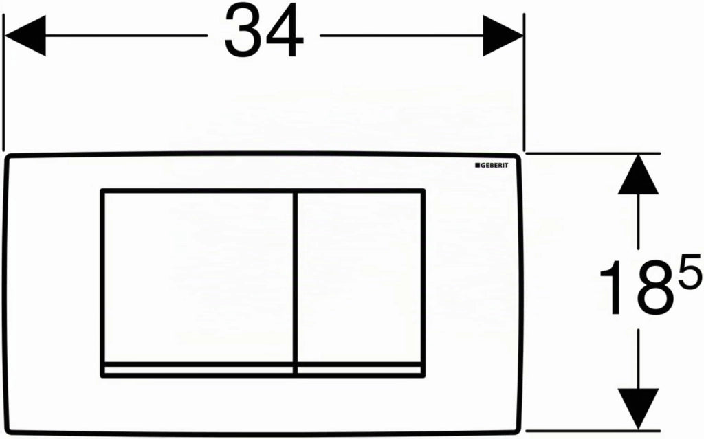 Placca di Comando Twin LINE30 Doppio Tasto Bianca Cromo Geberit
