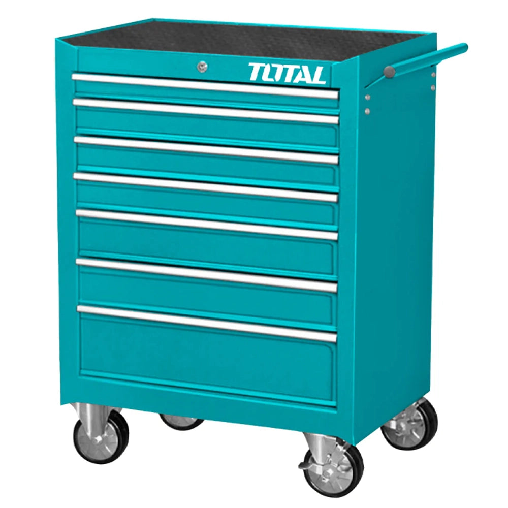 CARRELLO PORTAUTENSILI PORTA ATTREZZI OFFICINA CONTENITORE 7 CASSETTI TOTAL