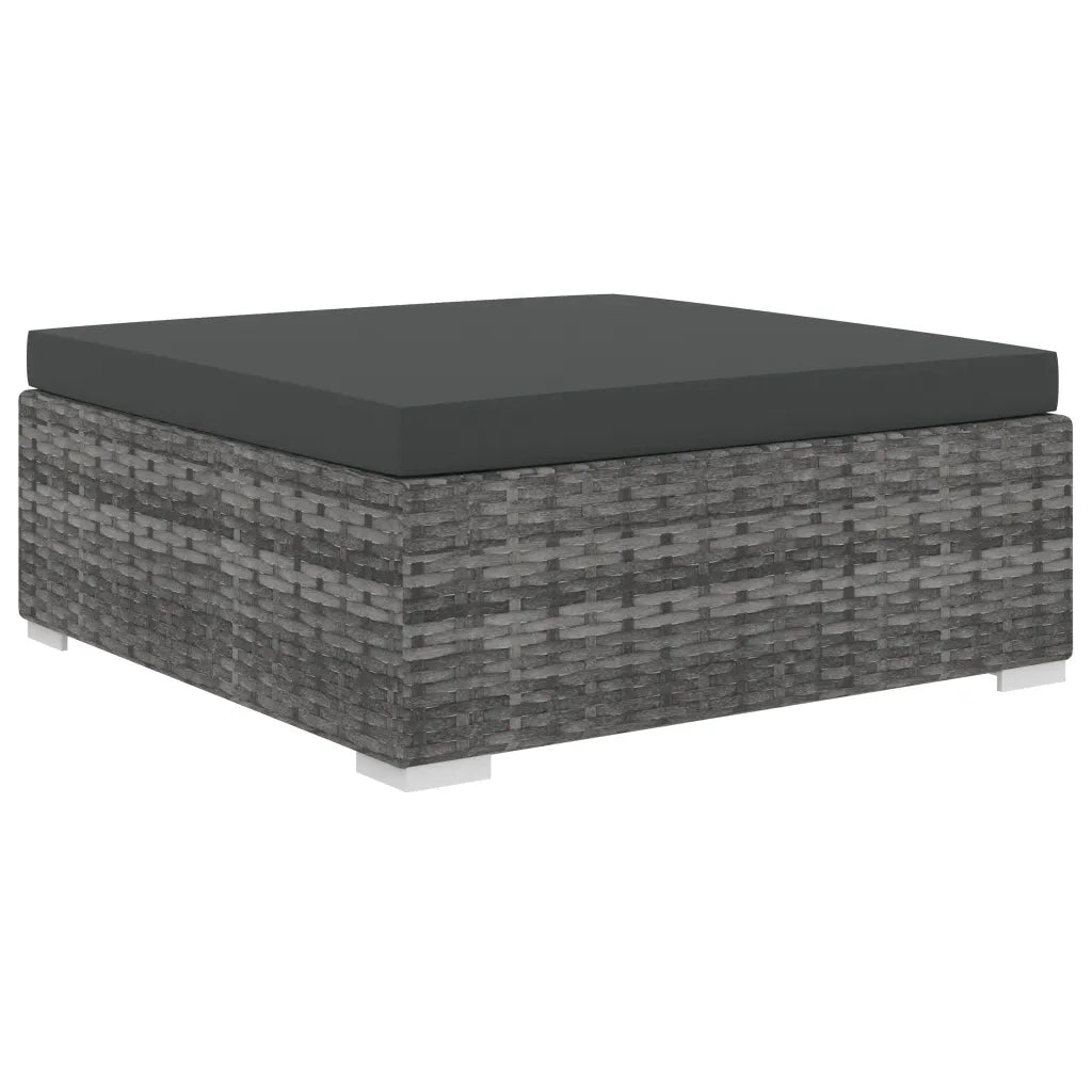 Set Divani da Giardino 11 pz con Cuscini in Polyrattan Grigio 48321