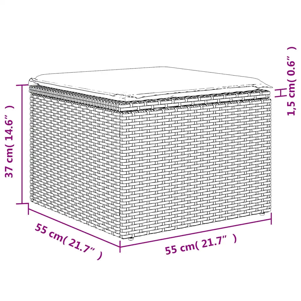 Set Divani da Giardino 10 pz con Cuscini Grigio in Polyrattan 3228098