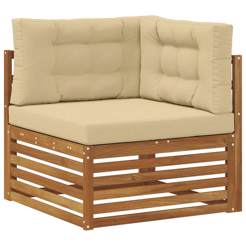 Set di divani da esterno 9 pz Naturale e Beige 3373713