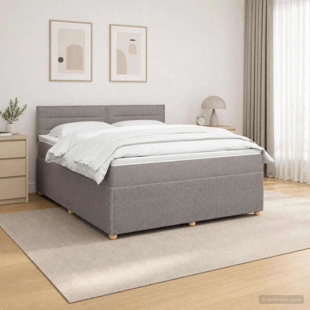 Letto box spring con materasso Tortora 160 x 200 cm Tessuto 3451500