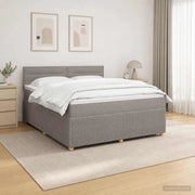Letto box spring con materasso Tortora 160 x 200 cm Tessuto 3451500