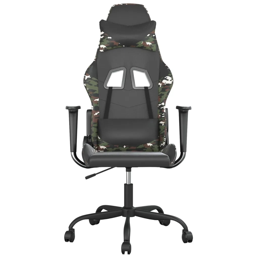 Sedia da Gaming Nero e Mimetico in Similpelle 3143652