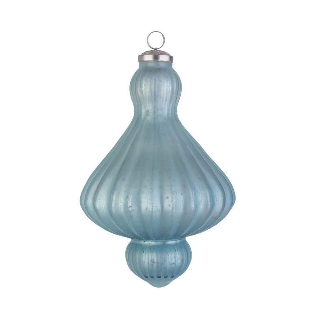 Pendaglio vetro Gloss trottola azzurro opaco