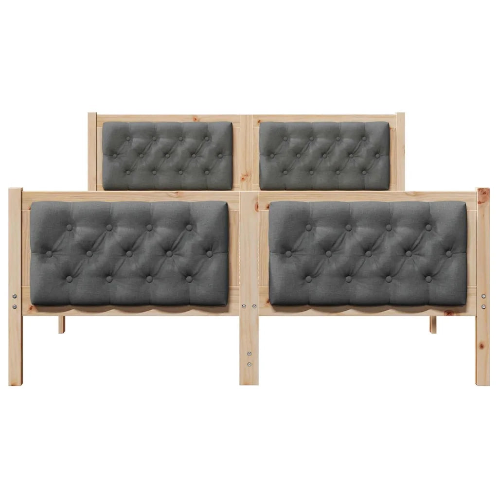 Letto matrimoniale | Letto per adulti | Struttura del letto Grigio scuro 140 x 190 cm Pino massello