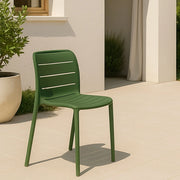 SET 4 SEDIA ITACA POLIPROPILENE VERDE INGLESE