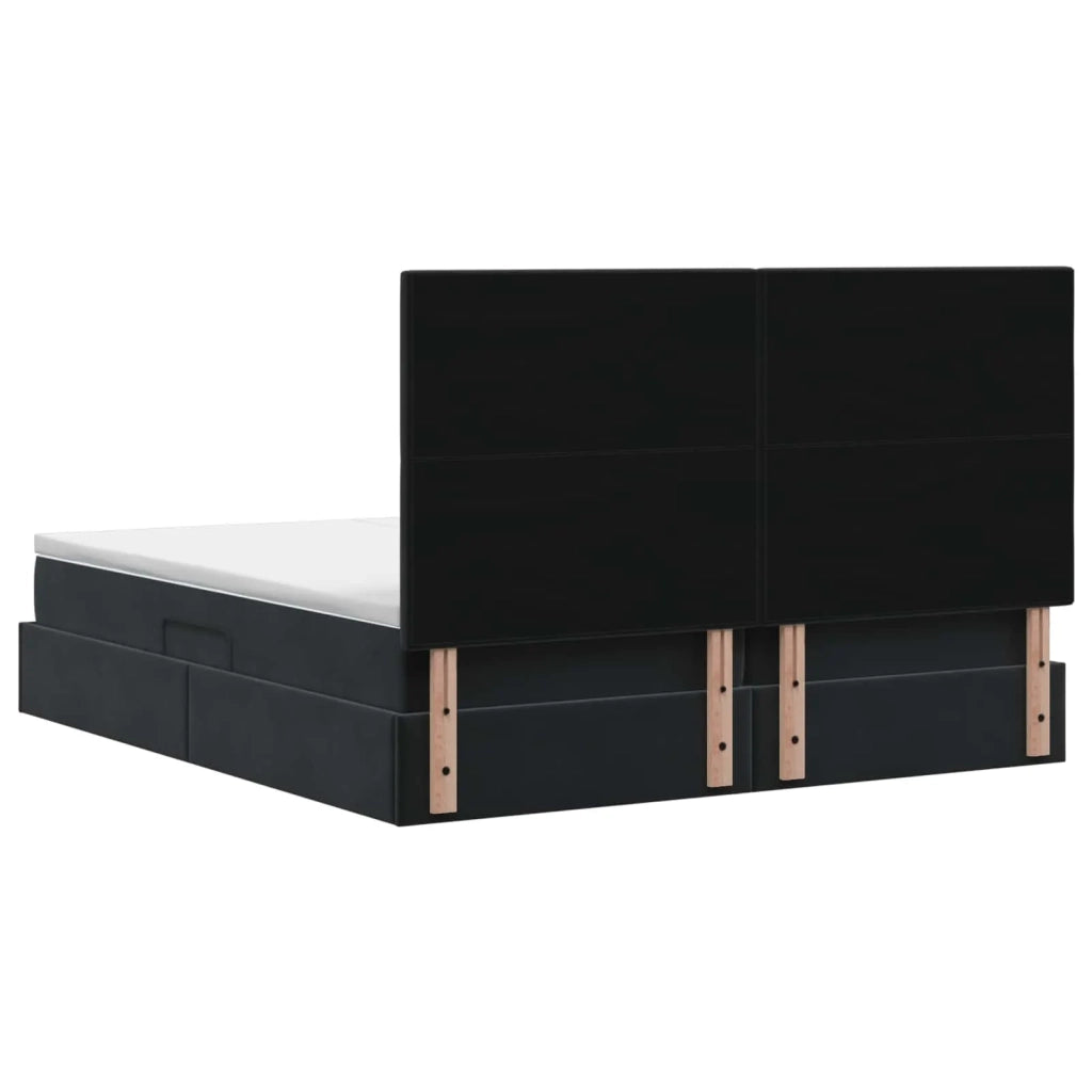 Letto con Contenitore con testiera Nero 200 x 200 cm Velluto 3459845