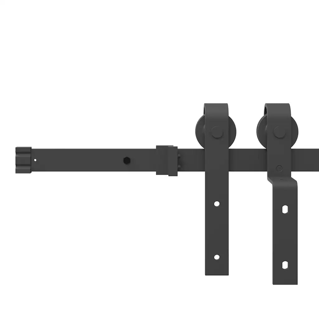 Kit di Binari per Porte Scorrevoli 400 cm Acciaio Nero 3295796
