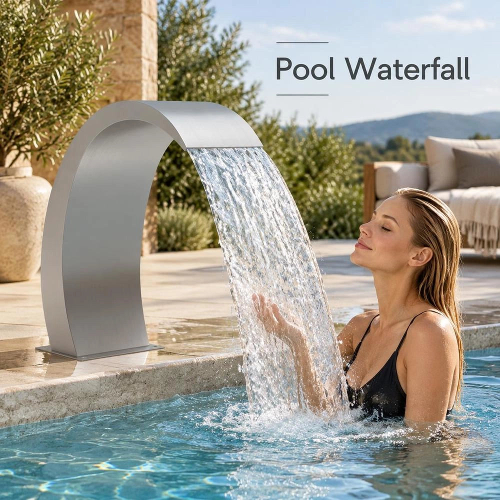 Pool Waterfall With LEDs 22x60x70 Cm Stainless Steel 304