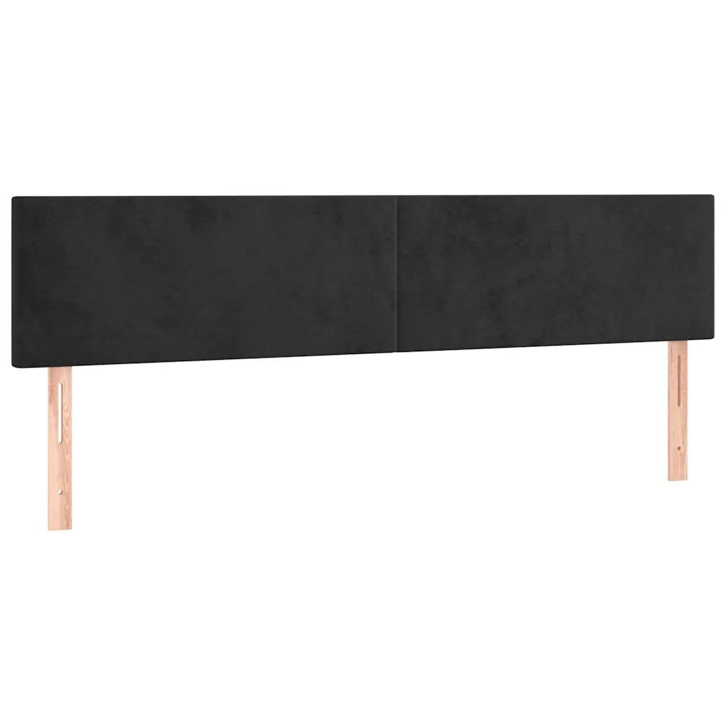 Letto a Molle con Materasso e LED Nero 160x200 cm in Velluto 3134293