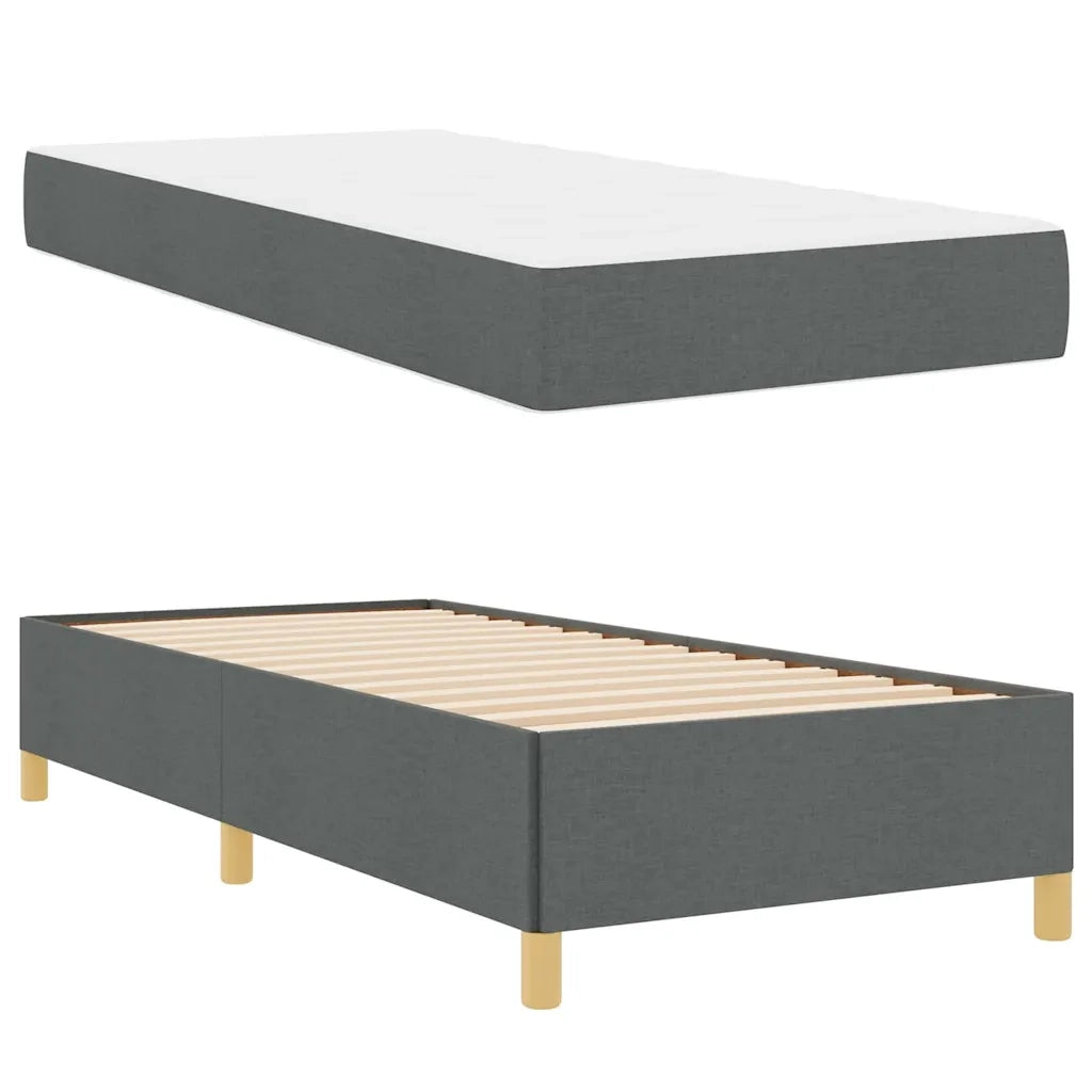 Struttura del letto Grigio scuro 80 x 200 cm Tessuto
