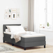 Letto a molle con materasso Grigio scuro 90 x 190 cm Tessuto