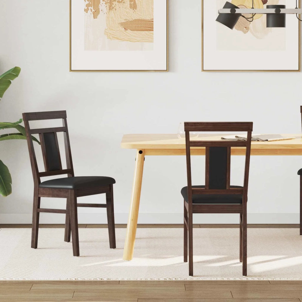 Sedia da pranzo 2 pcs Marrone chiaro e nero