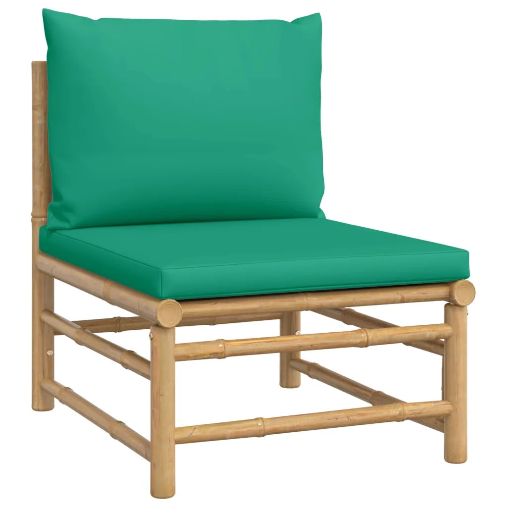 Set Salotto da Giardino 8pz con Cuscini Verdi Bambù 3155158