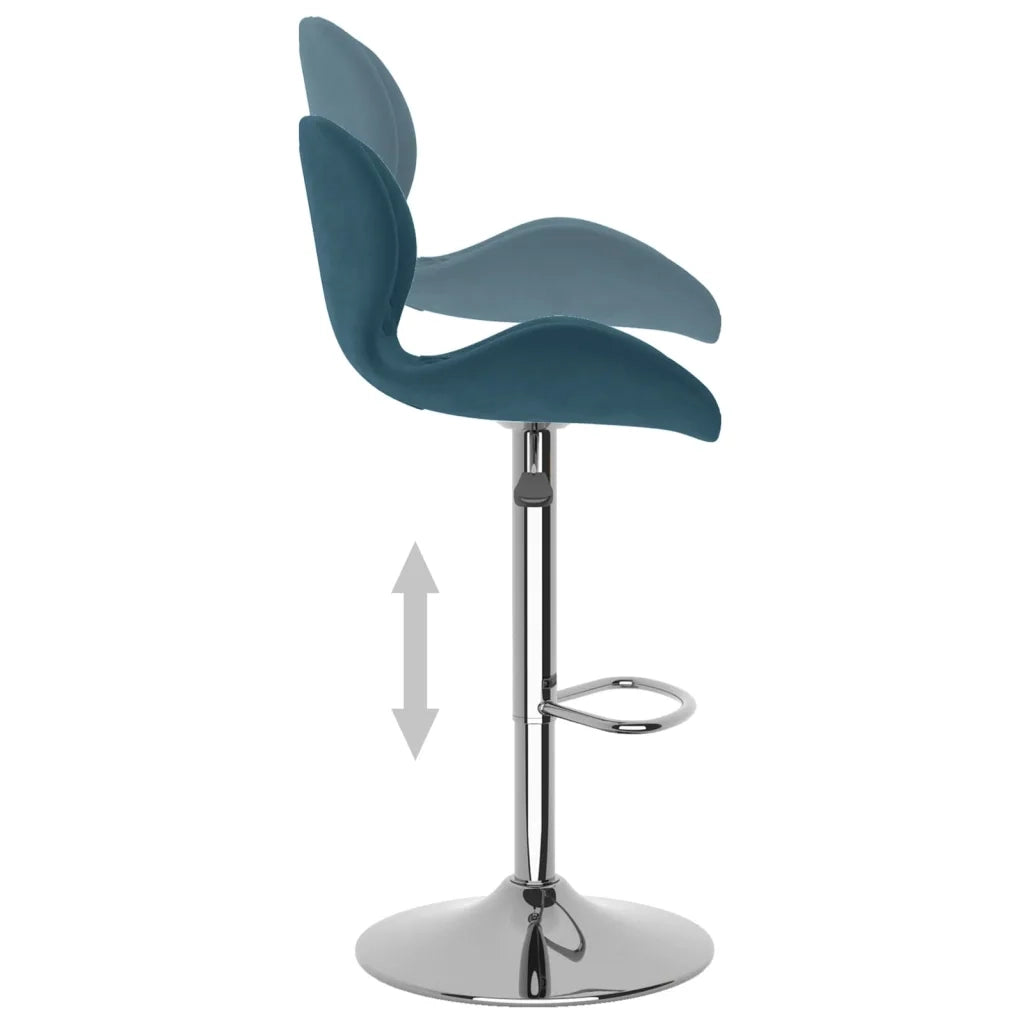 Sgabelli da Bar 2 pz Blu in Velluto 334915