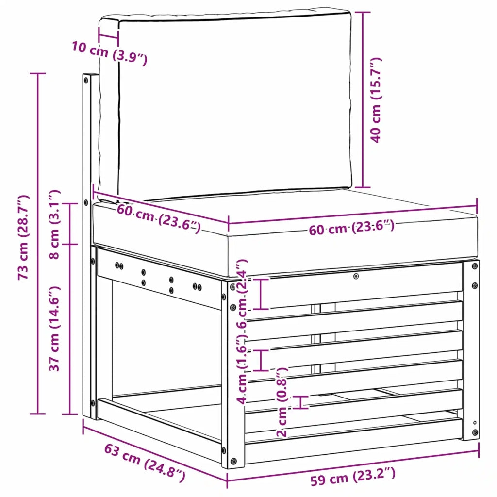 Set divani Legno di Acacia Massello 3391322