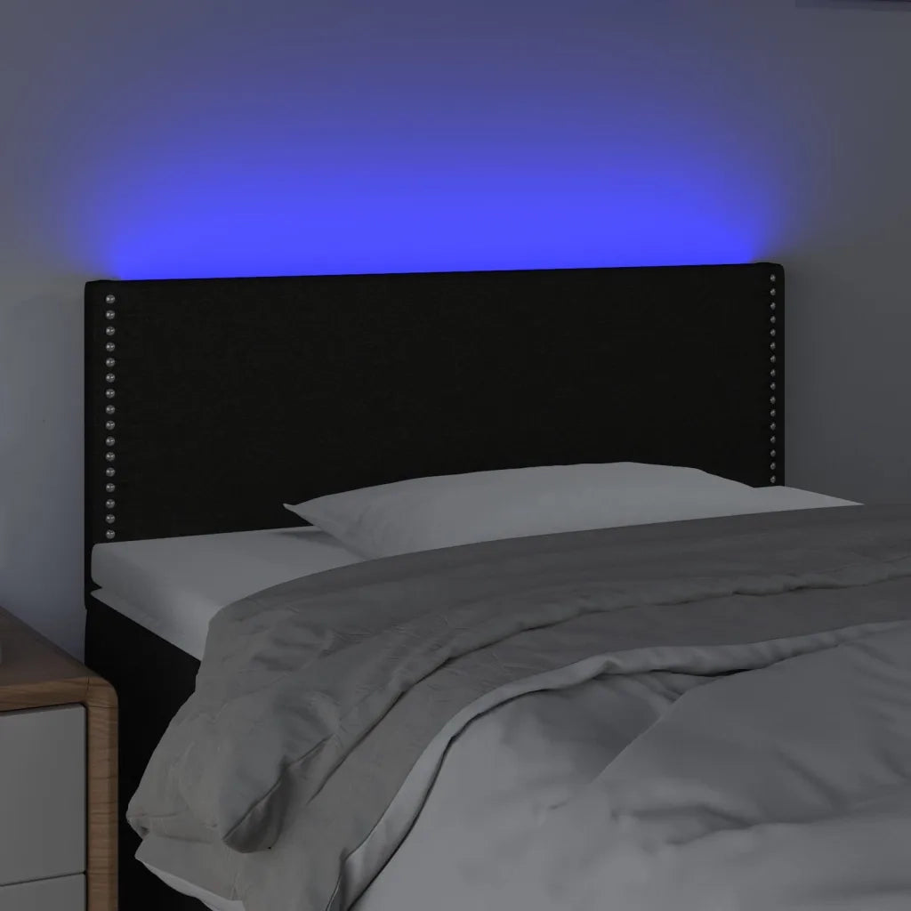 Testiera | Testata a LED Nera 80x5x78/88 cm in Tessuto