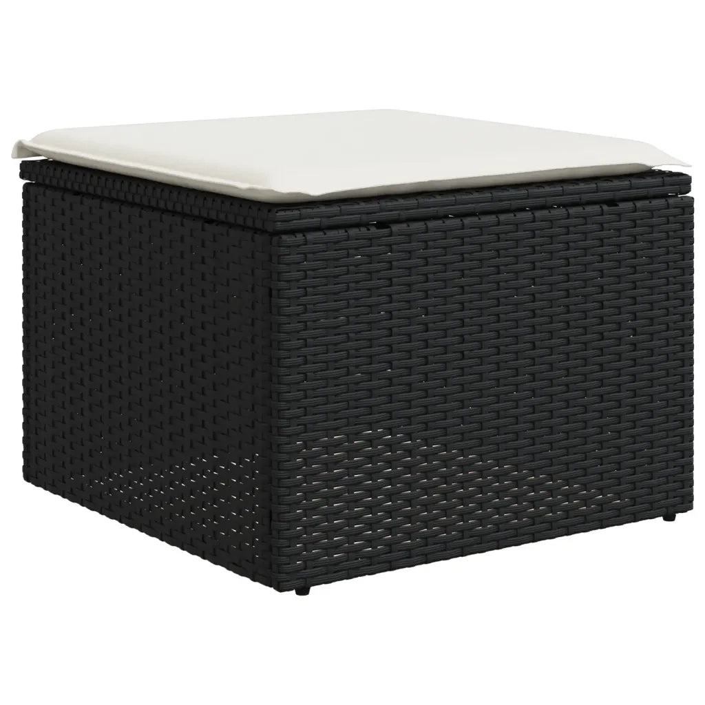 Set Divani da Giardino con Cuscini 7pz Nero Polyrattan 3225545