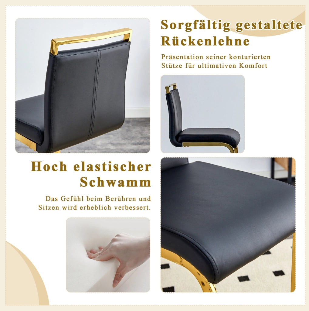 SGABELLI BAR Set da 2 pezzi 96,5 cm Nero/Oro in PU e metallo