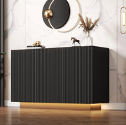Sideboard LED 120 cm nero in MDF con controllo Bluetooth