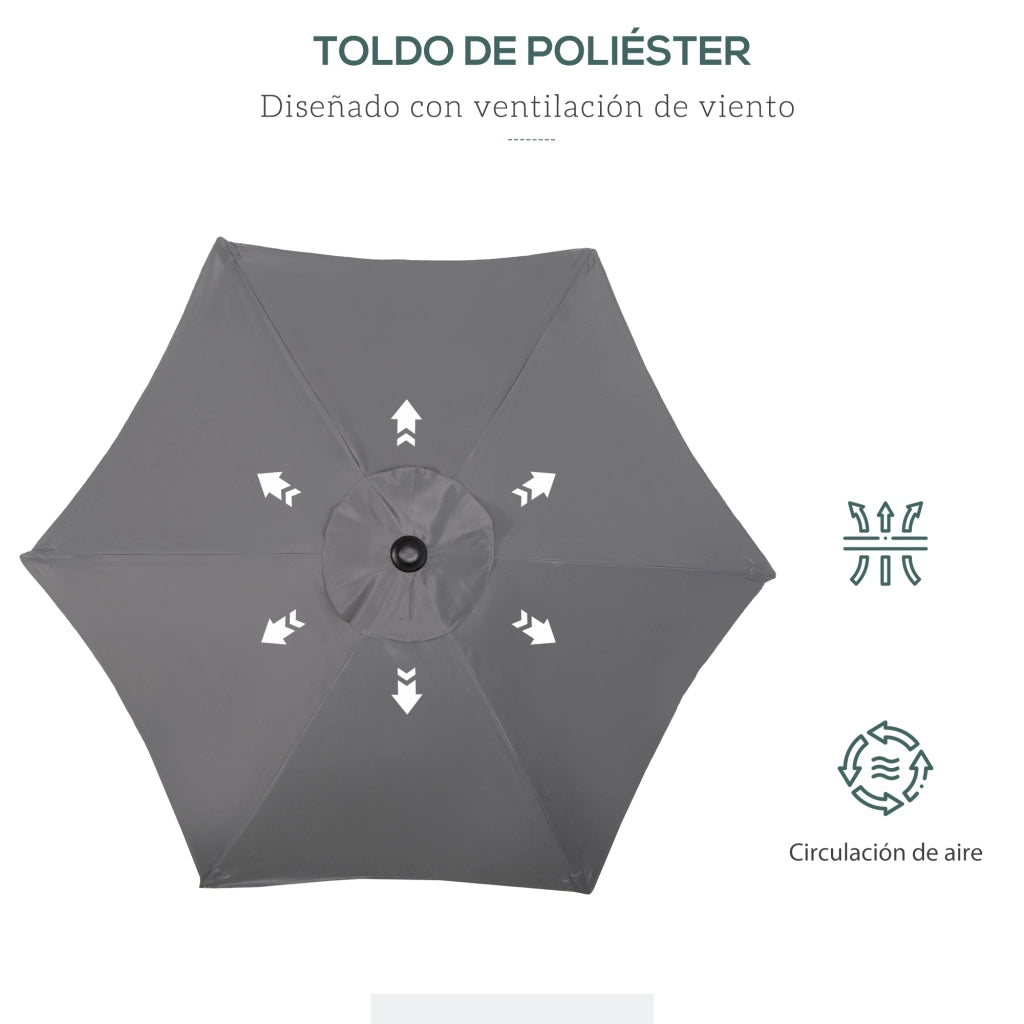 Ombrellone da giardino pieghevole con ventilazione ¨C Minimal ¨C grigio scuro