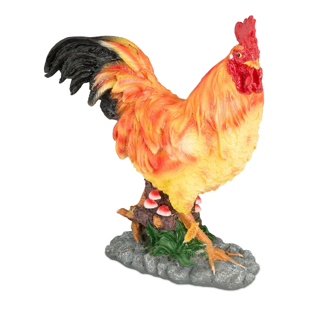 Gallo decorativo in stile naturale pollame da giardino 30 x 25 x 20 cm con dettagli realistici in poliresina multicolore 13_0016771