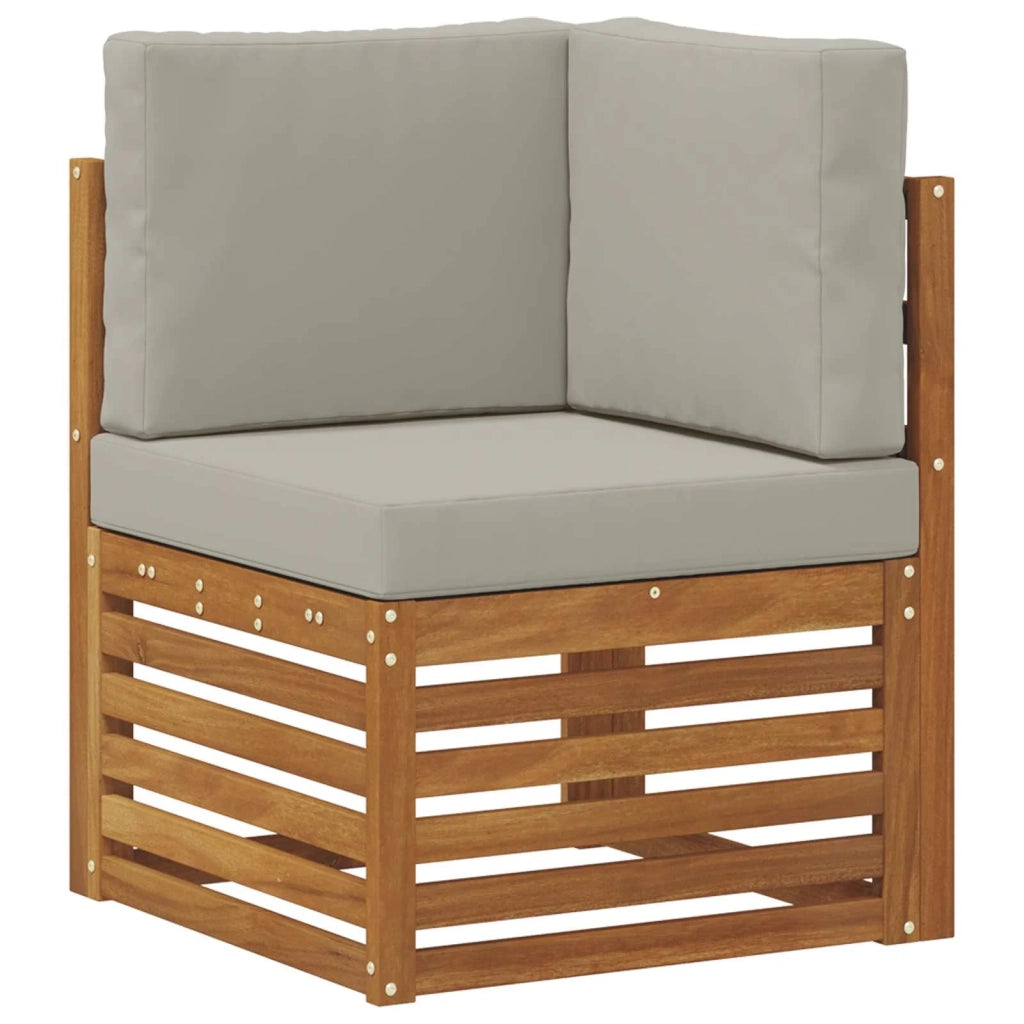 Set di divani da esterno 7 pz Grigio Naturale e Chiaro 3375421