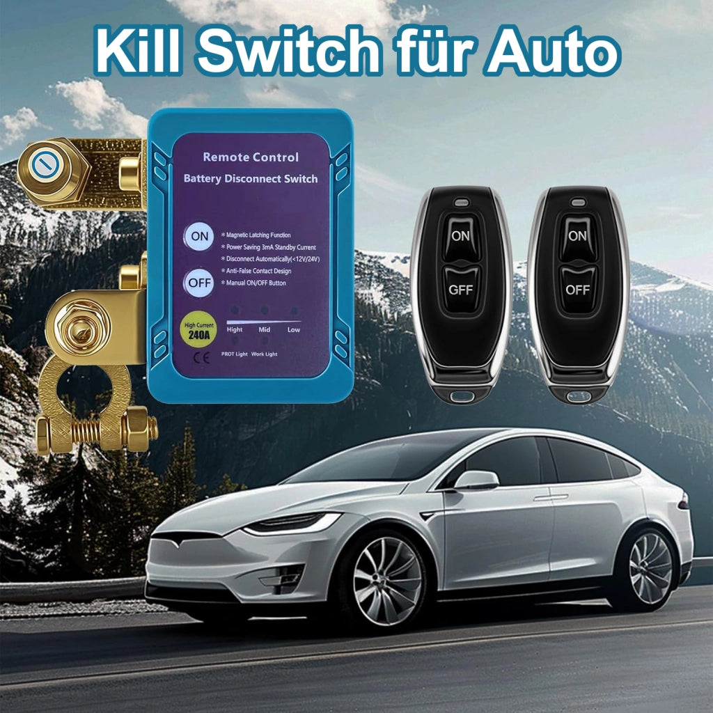 Interruttore stacca batteria auto 6-30 V con 2 telecomandi