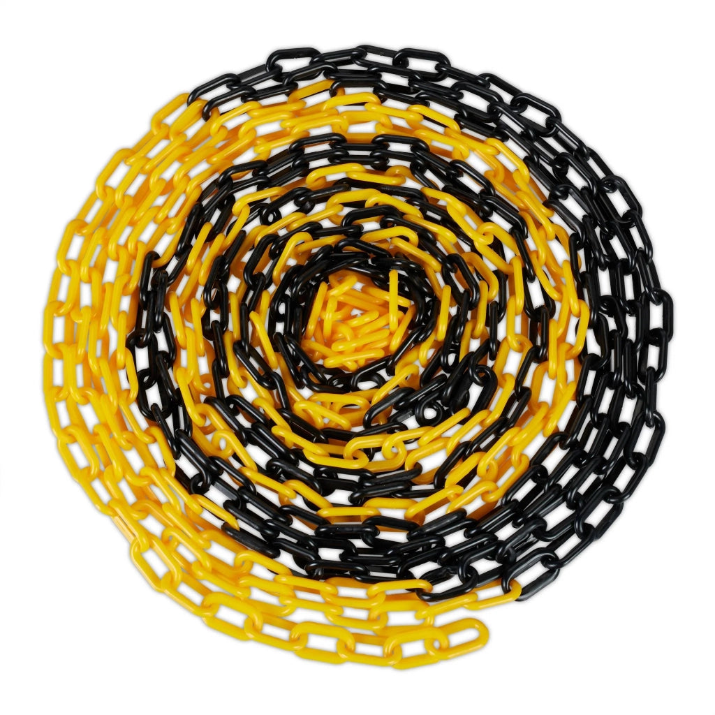 Catena di segnalazione delimitazione lunghezza 10 m o 20 m 3,5 x 2 cm visibilità ottimale in plastica gialla 13_0015483