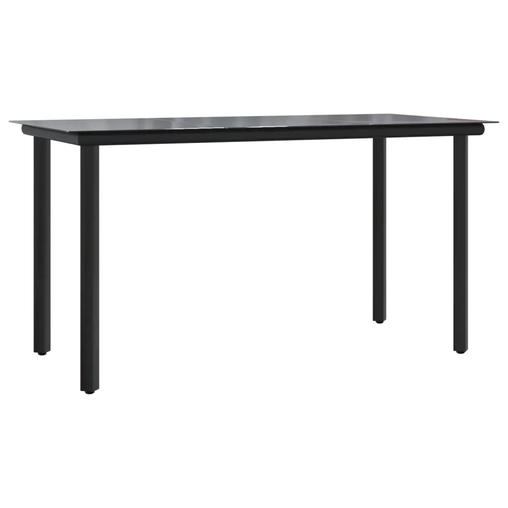 Set da Pranzo Giardino 5pz | Set Salotto da Giardino Nero e Grigio con Cuscini Polyrattan