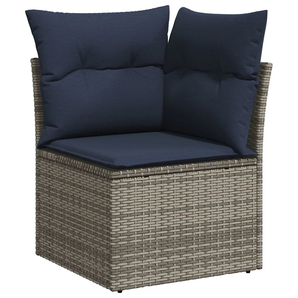 Set Divani da Giardino 13 pz con Cuscini Grigio in Polyrattan 3226593