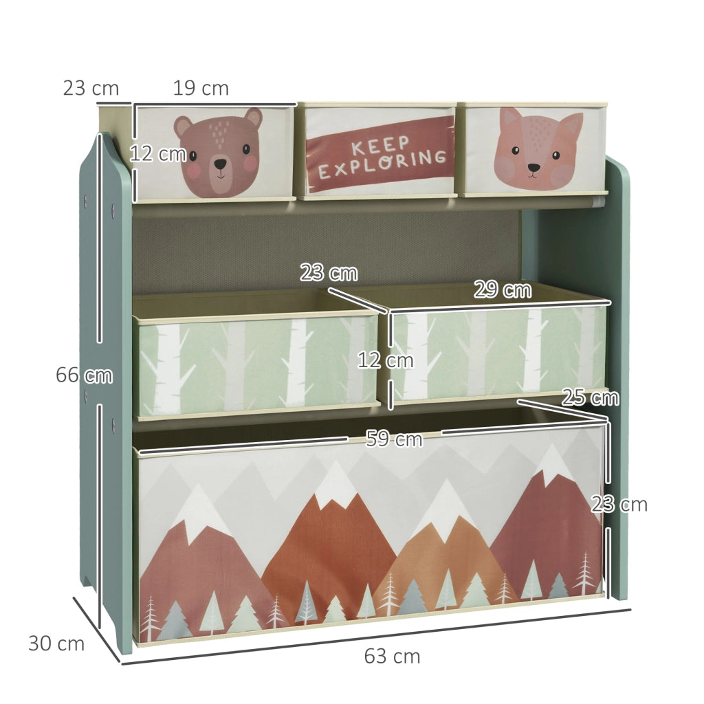 Organizzatore Giocattoli per Bambini ¨C zephmum ¨C Verde 63x30x66 cm