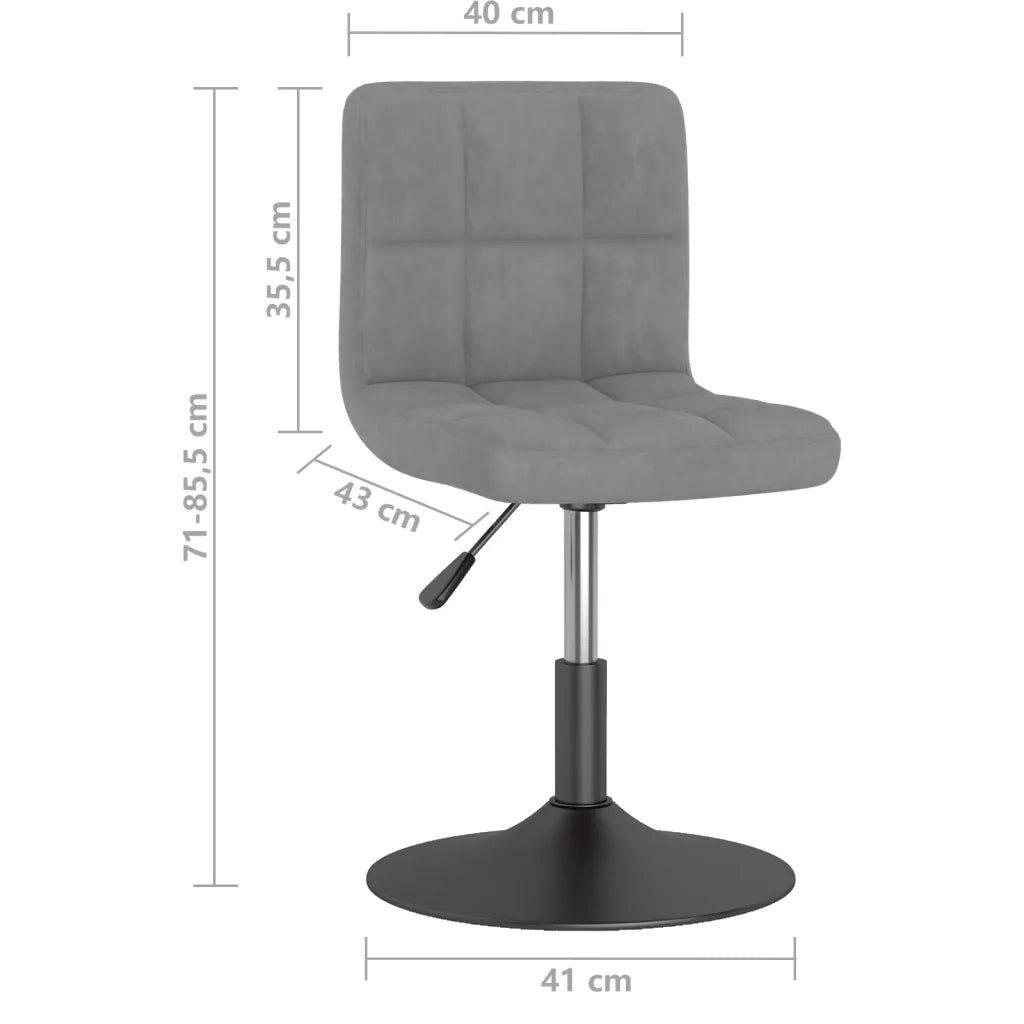 Sedia da Pranzo Girevole Grigio Chiaro in Velluto 3087503
