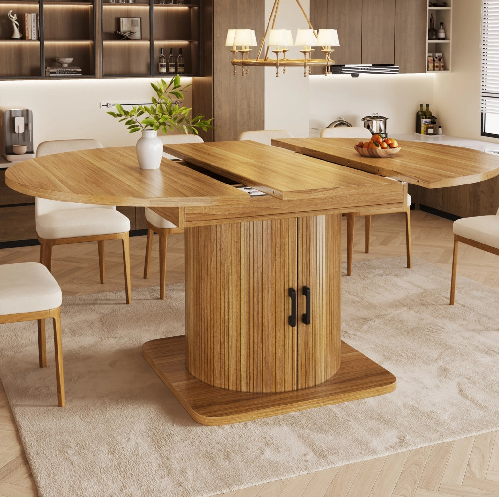 TAVOLO DA PRANZO ALLUNGABILE 118-158x118x76 cm MDF e Metallo Marrone Scuro