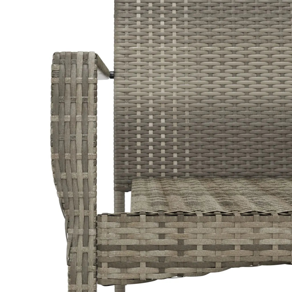 Set da Pranzo Giardino 5pz | Set Salotto da Giardino Nero e Grigio con Cuscini Polyrattan