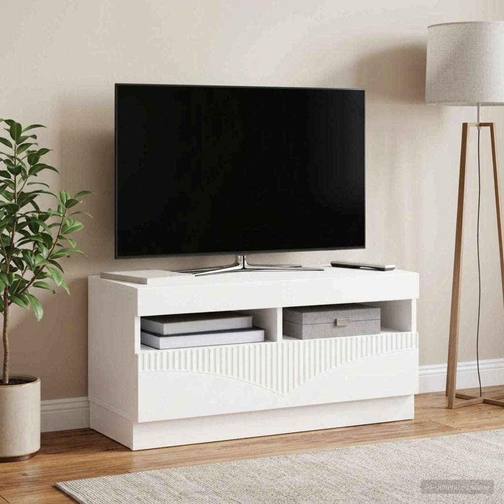 Mobile TV LED Bianco Legno ingegnerizzato 897435