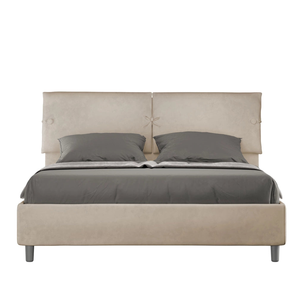 Letto Matrimoniale 160x210 cm con Rete e Contenitore Sleeper Sabbia