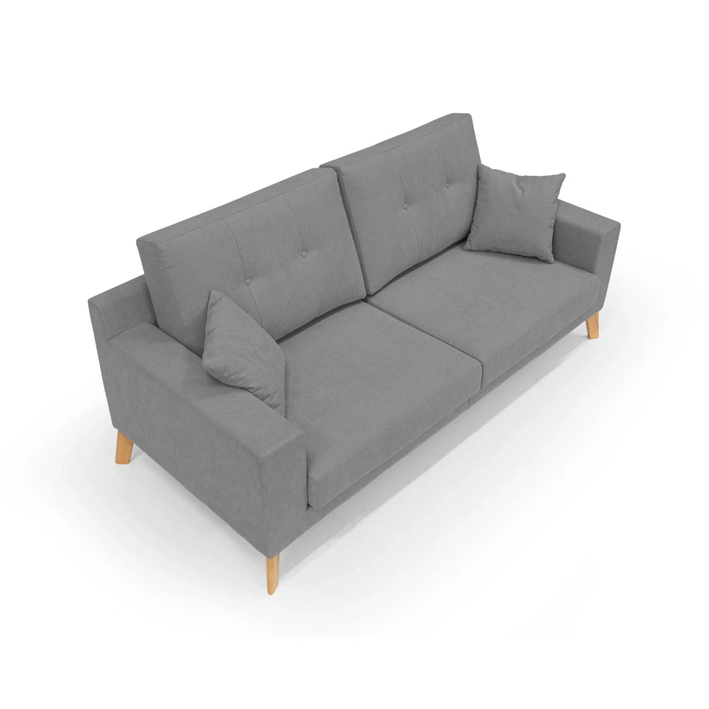 Danish Divano moderno in tessuto morbido impermeabile T02 166 cm grigio