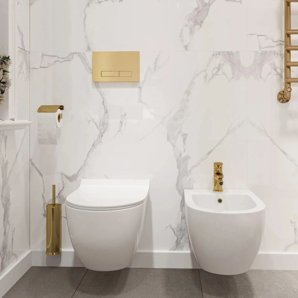 Set Wc Vaso + Bidet Carter Bianco Sospeso