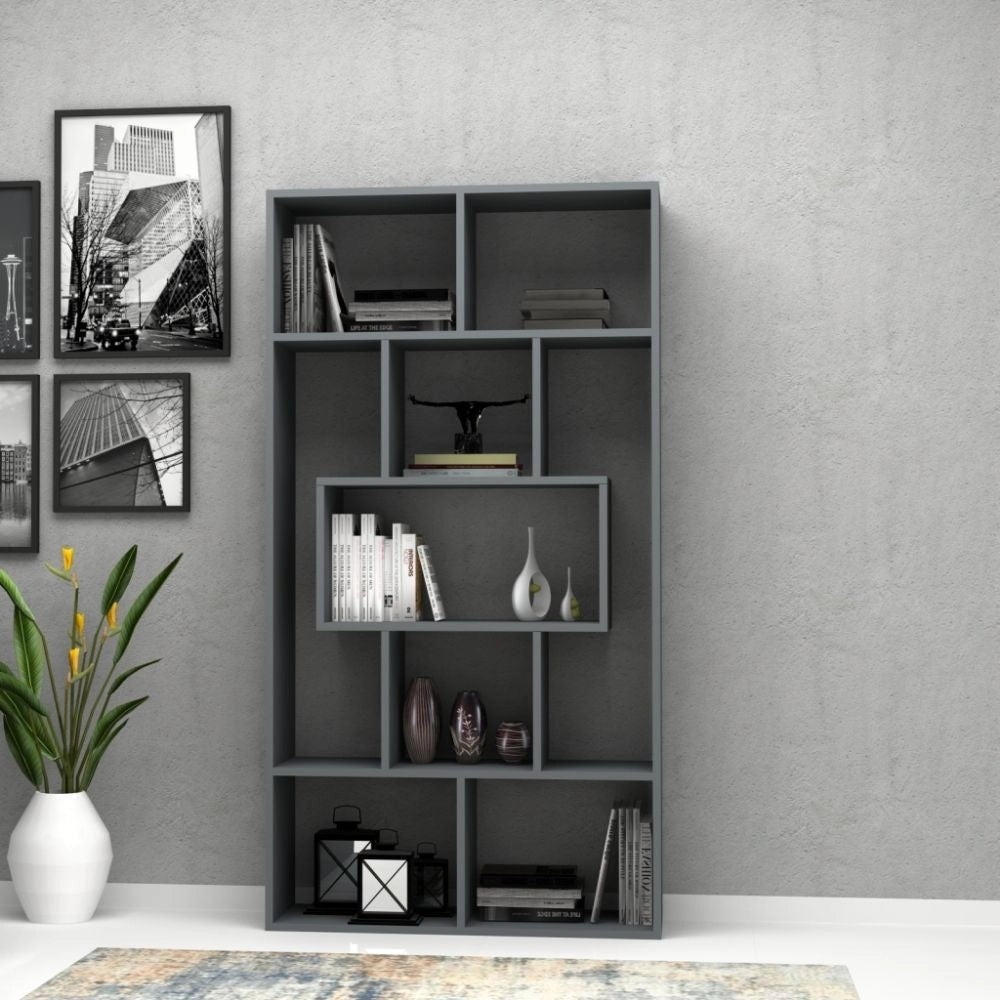 Libreria Face  90x30x170 cm grigio cemento