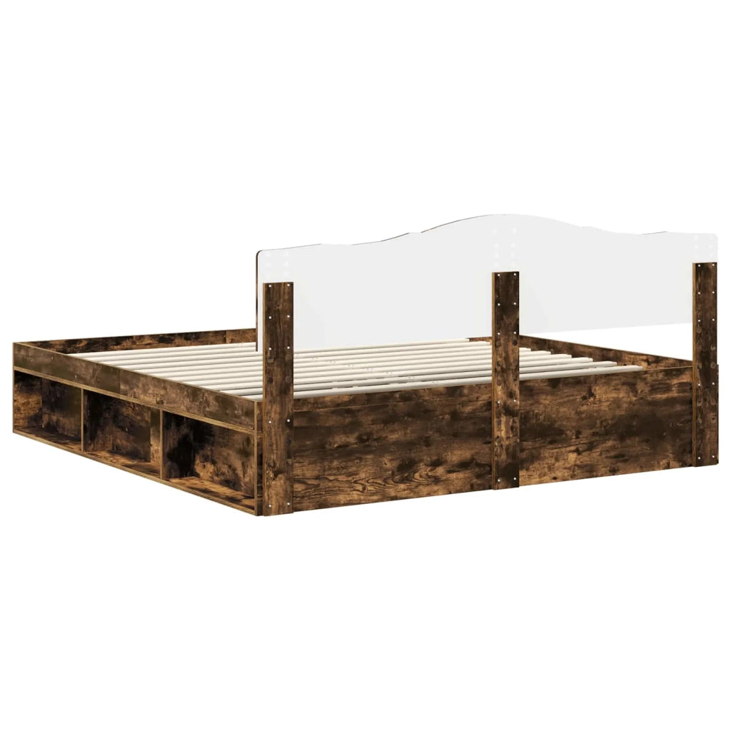 Letto matrimoniale | Letto per adulti | Struttura del letto Rovere fum¨¦ 180 x 200 cm Pino massello