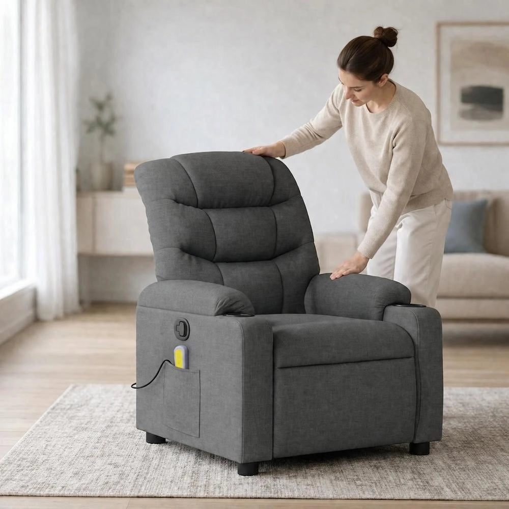 Massage Chair, Dark Grey Fabric
