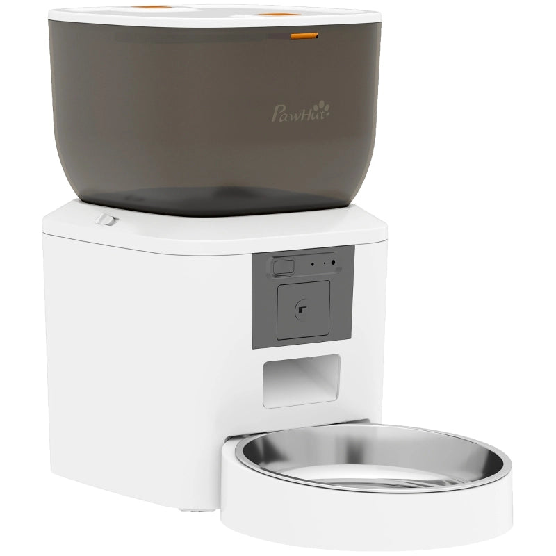 Distributore di cibo per gatti con telecamera, 4L, Wi-Fi 2,4 GHz, controllo app, audio bidirezionale, per 1-10 pasti