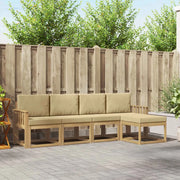 Set di divani da esterno 5 pz Bianco e Beige 3387487