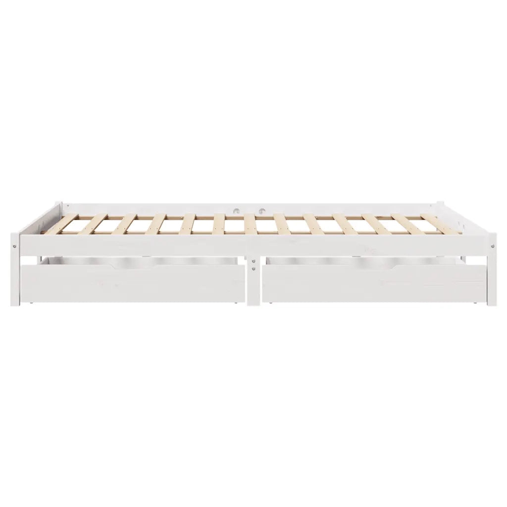 Letto matrimoniale | Letto per adulti | Letto senza Materasso Bianco 140x200 cm Legno Massello di Pino