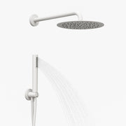Set per doccia soffione tondo in acciaio inox 250 millimetri color bianco opaco *** finitura- bianco opaco tondo, con...