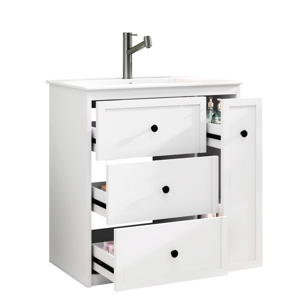 Mobile Sottolavabo con Lavabo Integrato ¨C Minimal ¨C Bianco 76,2x46,2x82 cm
