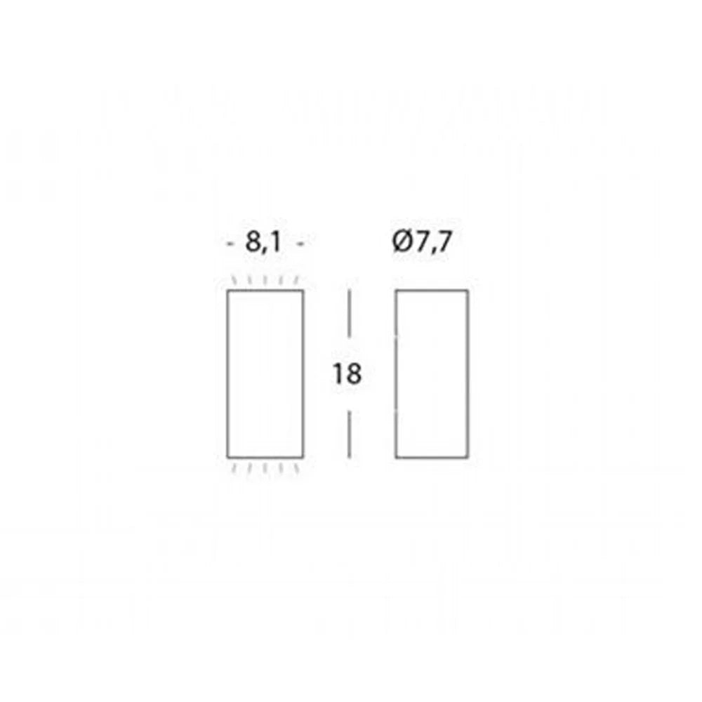 Applique Da Esterno Moderna Sirio Alluminio E Vetro Grigio Led 6+6W 4000K